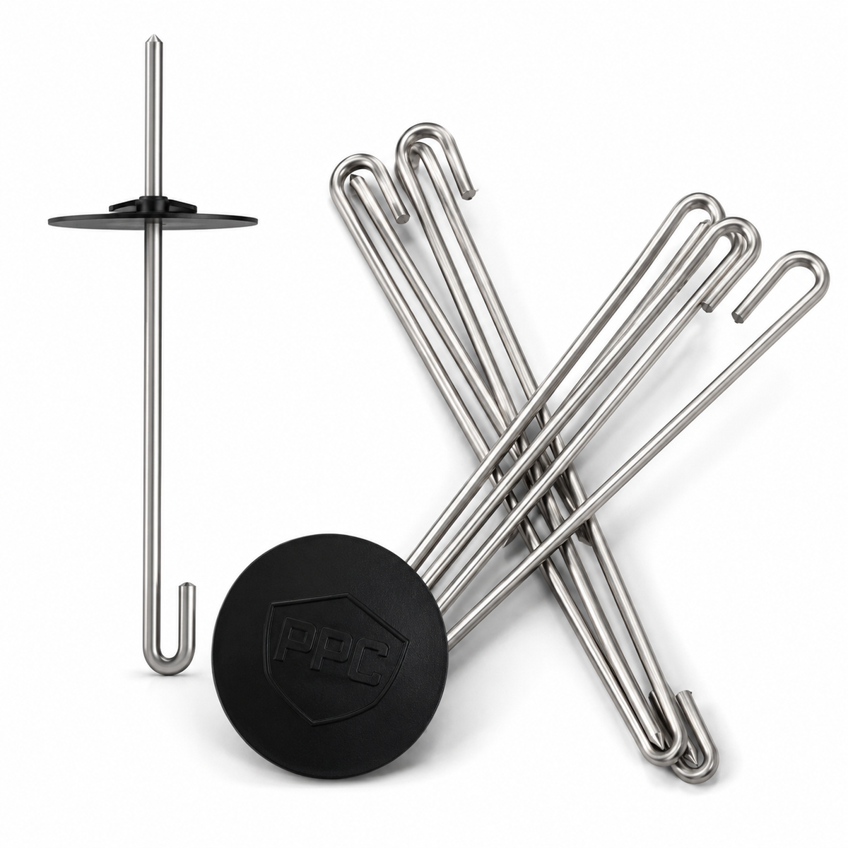 500 count- Stainless Steel Solar Panel J-Clips with Black Slide Caps